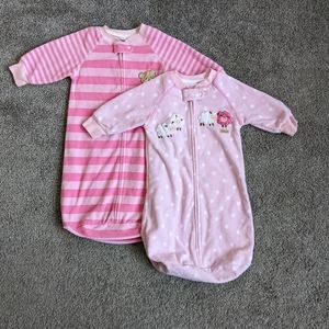 Old Navy bundle of two pink fleece sleeping sack 0-9 months